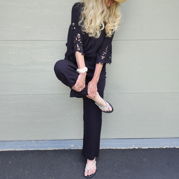 Apri Made in Italy New W/O Tags Black and Rhinestone Sandals 7.5, $25 - Picture 6 of 9